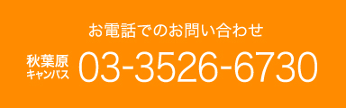お電話でのお問い合わせ/秋葉原キャンパス　03-3526-6730